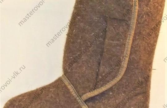 Валенки женские "ORIENT" резиновой подошвой голенище на липучке Коричневые