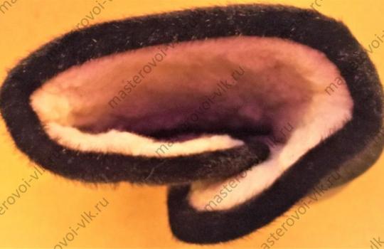Валенки женские "Snoes"c резиновой подошвой голенище на липучке Серые отделка норкой