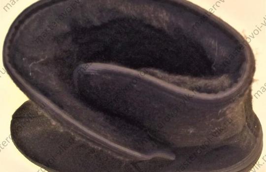Валенки мужские "ШАГАХ" с резиновой подошвой голенище на липучке Черные