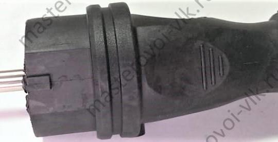 Вилка электрическая "Lezard" 16А каучук Черная IP44