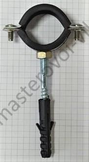 Хомут металлический с дюбелем для крепления труб ПВХ (20-50)