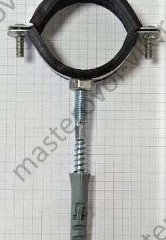 Хомут металлический с дюбелем для крепления труб ПВХ (20-50)