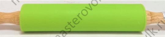 Скалка силиконовая "FLATEL" с деревянными ручками средняя L305мм. рабочая 175мм.