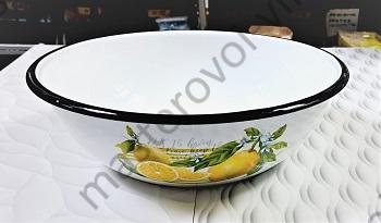 Миска эмалированная "IDILIA" Белая с декором Лимоны