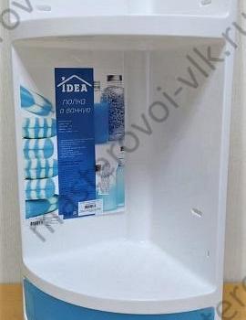 Полка ПВХ угловая для ванной комнаты "IDEA" 3-х ярусная Белая с выжвижным ящиком