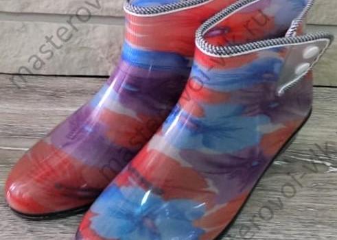 Сапоги силиконовые женские "ASD" с утепленным носком Цветные с каблучком (37-41)