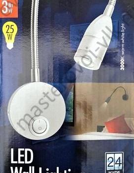 Светильник светодиодный настенный "Uniel ULT" гибкая ножка, выключательна корпусе, 3Вт Хром