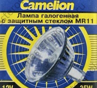 Лампа галогенная с защитным стеклом "Camelion" MR-11 цоколь GU4 12V