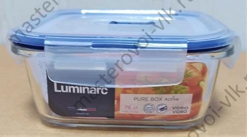Контейнер для хранения продуктов стеклянный "Luminarc PUREBOX ACTIVE" квадратный Н/О (0,38-1,22)