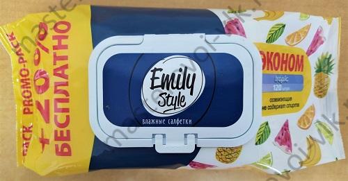 Салфетки влажные "Emily Style ЭКОНОМ" освежающие упаковка с клапаном уп.-120шт.