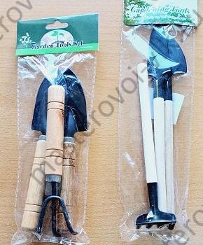Набор инструментов для комнатных растений "Flatel Garden Tools" 3 предмета, металл/дерево